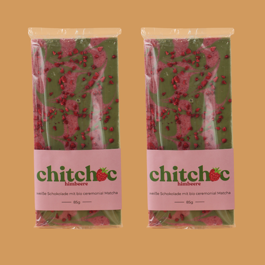 Chitchoc Matcha Schokolade DOPPELPACK  I Himbeer I 2x 85g