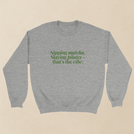 Chit Chat Matcha Sweatshirt| "Sipping matcha"