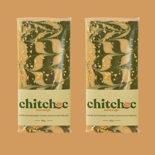 Chitchoc Matcha Schokolade DOPPELPACK I Maracuja I 2x 85g