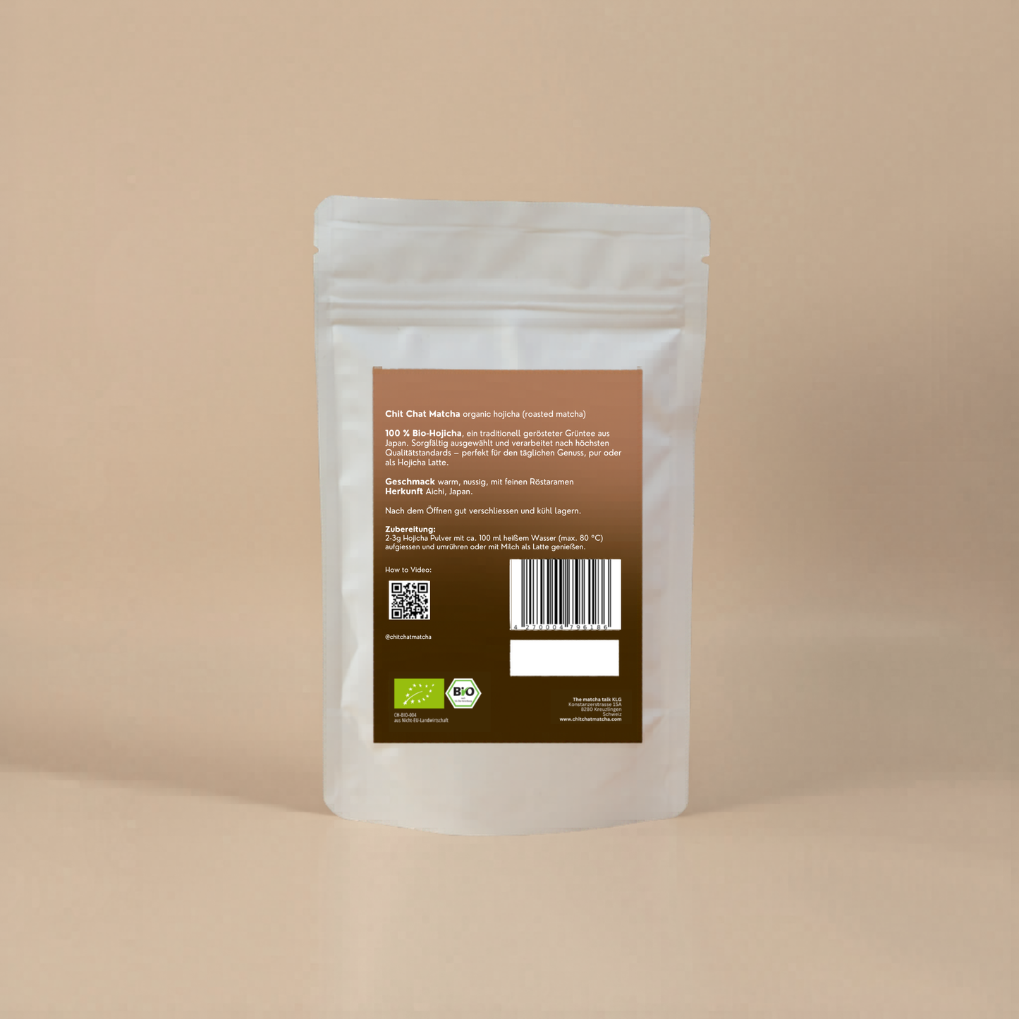 Chit Chat Hojicha 100g doypack | organic roasted