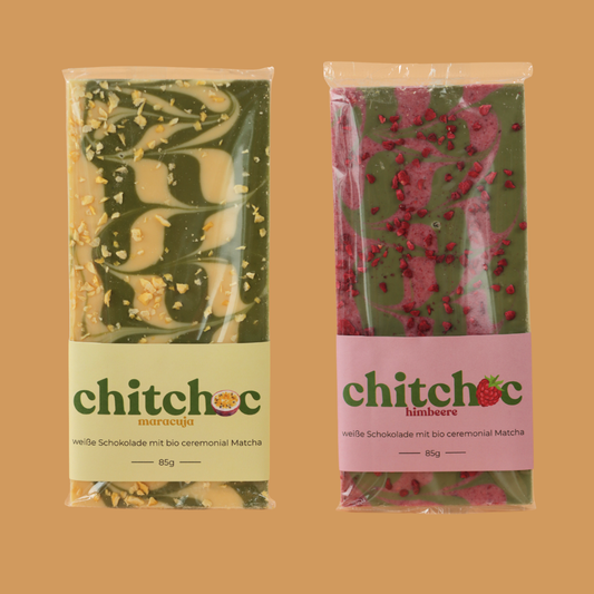 Chitchoc Matcha Schokolade DOPPELPACK I Maracuja & Himbeere I 85g