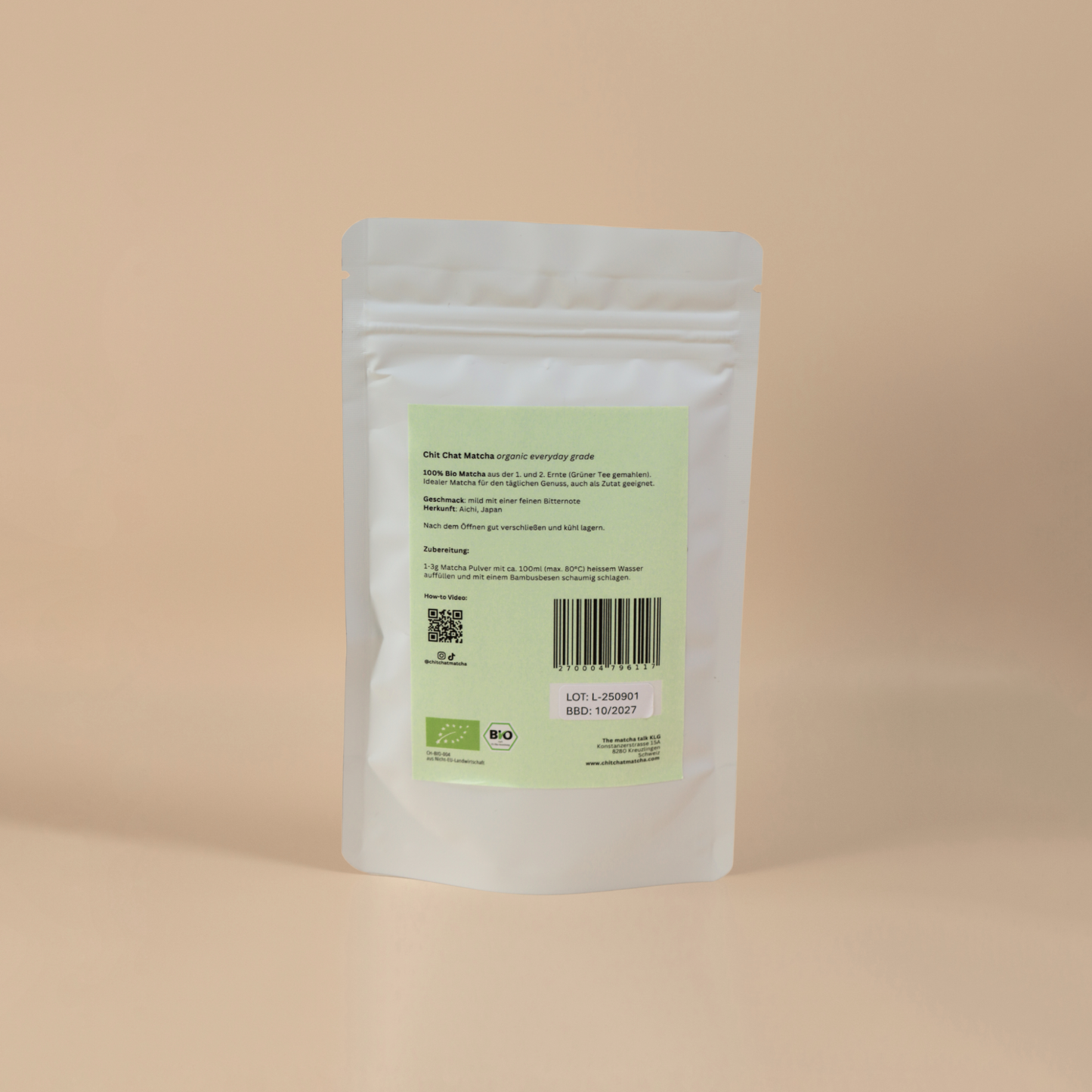 Chit Chat Matcha 50g doypack | organic everyday