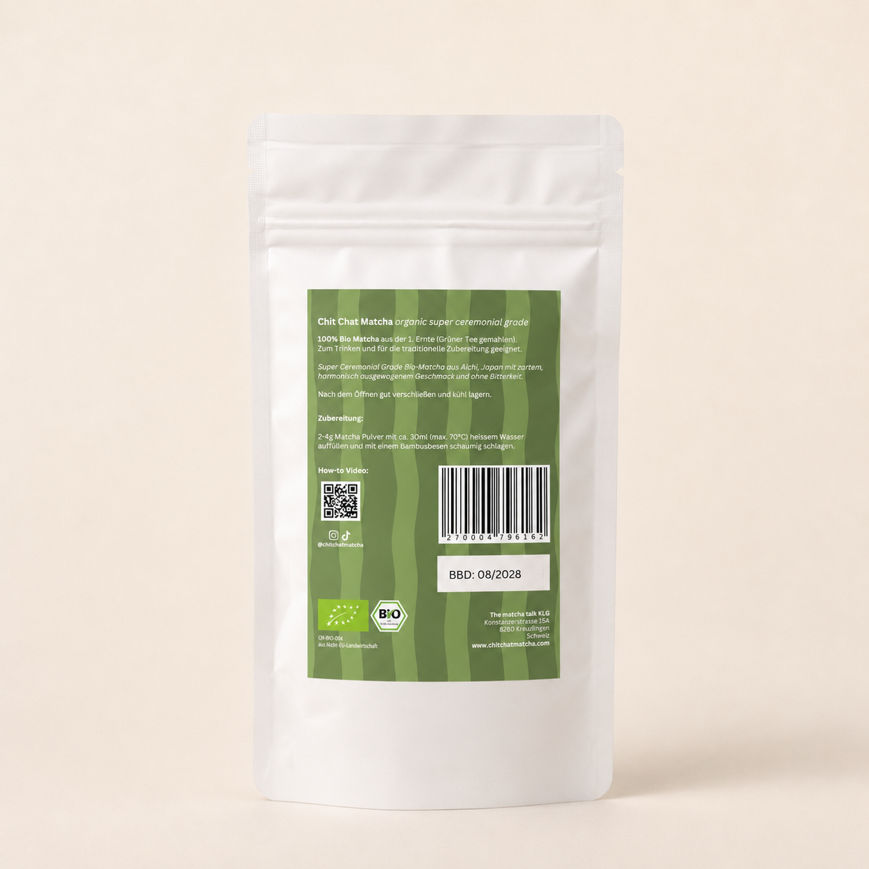 Chit Chat Matcha 50g doypack | organic everyday